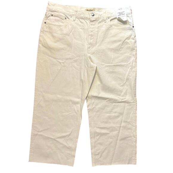 NWT Madewell Low-Slung Baggy Crop In Pure White Size 31 - Picture 4 of 12